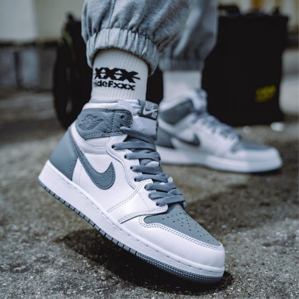 Grey White Stealth Custom Sneakers Air Jordan 1