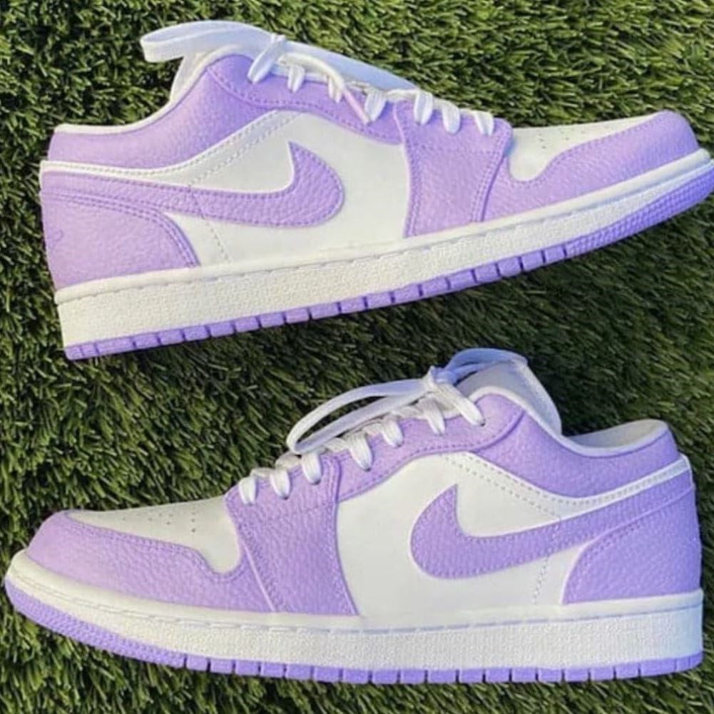 Lavender Purple Custom Sneakers Air Jordan 1 Low