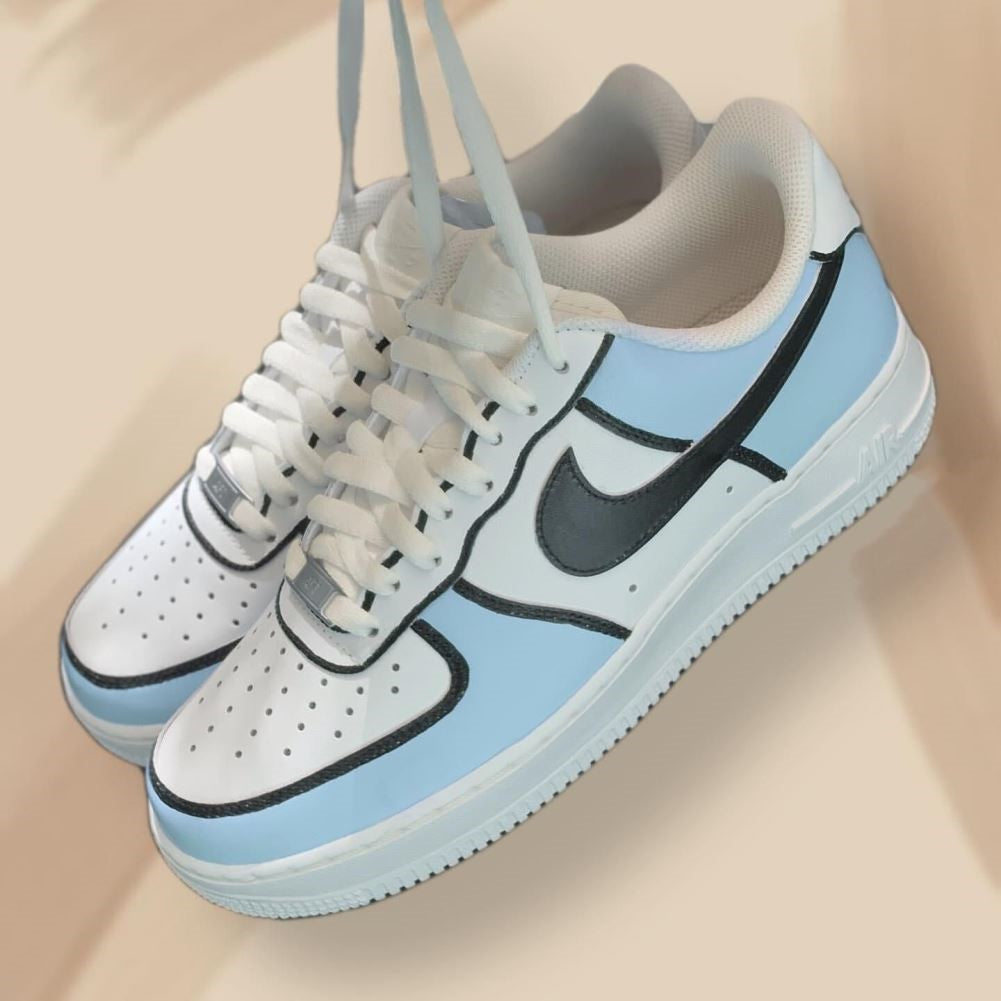 Blue Black Custom Sneakers Air Force 1