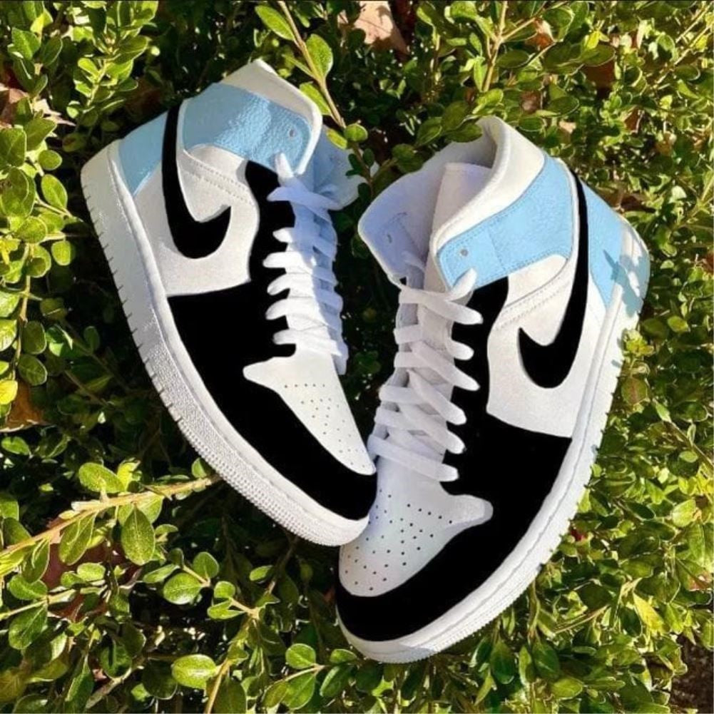 Blue Black Custom Sneakers Air Jordan 1