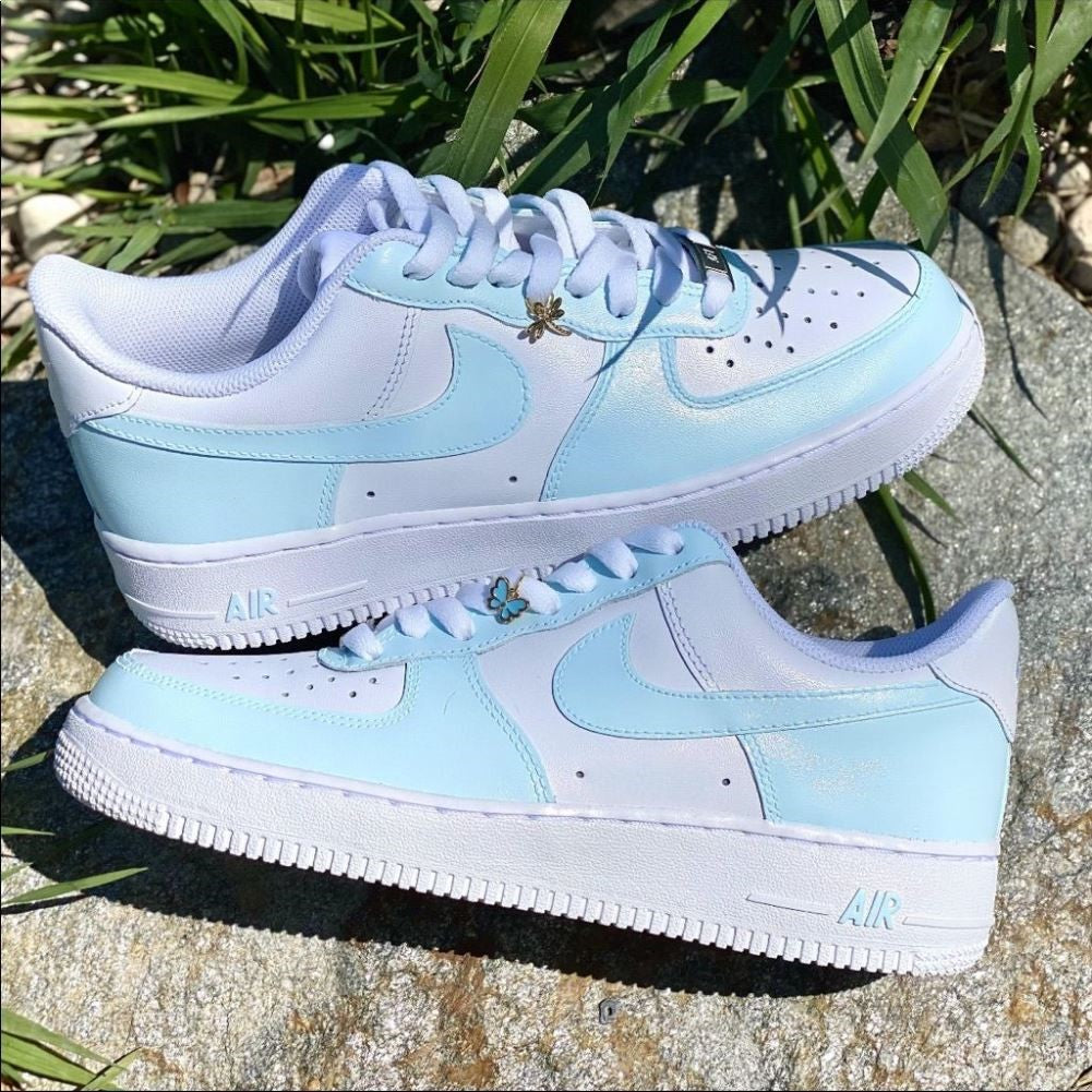 Blue Smooth Custom Sneakers Air Force 1