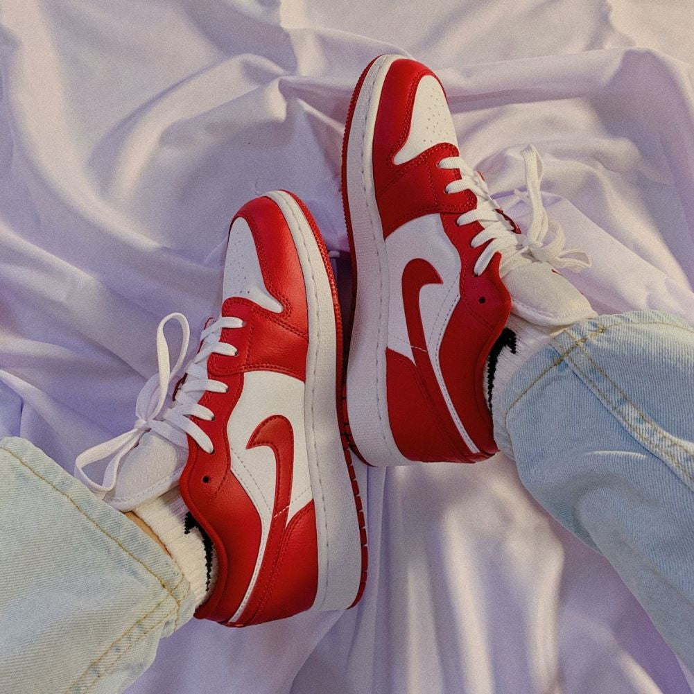 Red Custom Sneakers Air Jordan 1 Low