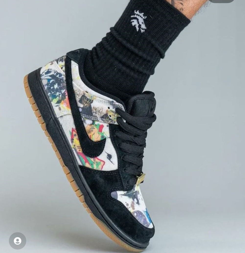 Black Velvet Print Custom Sneakers Dunk