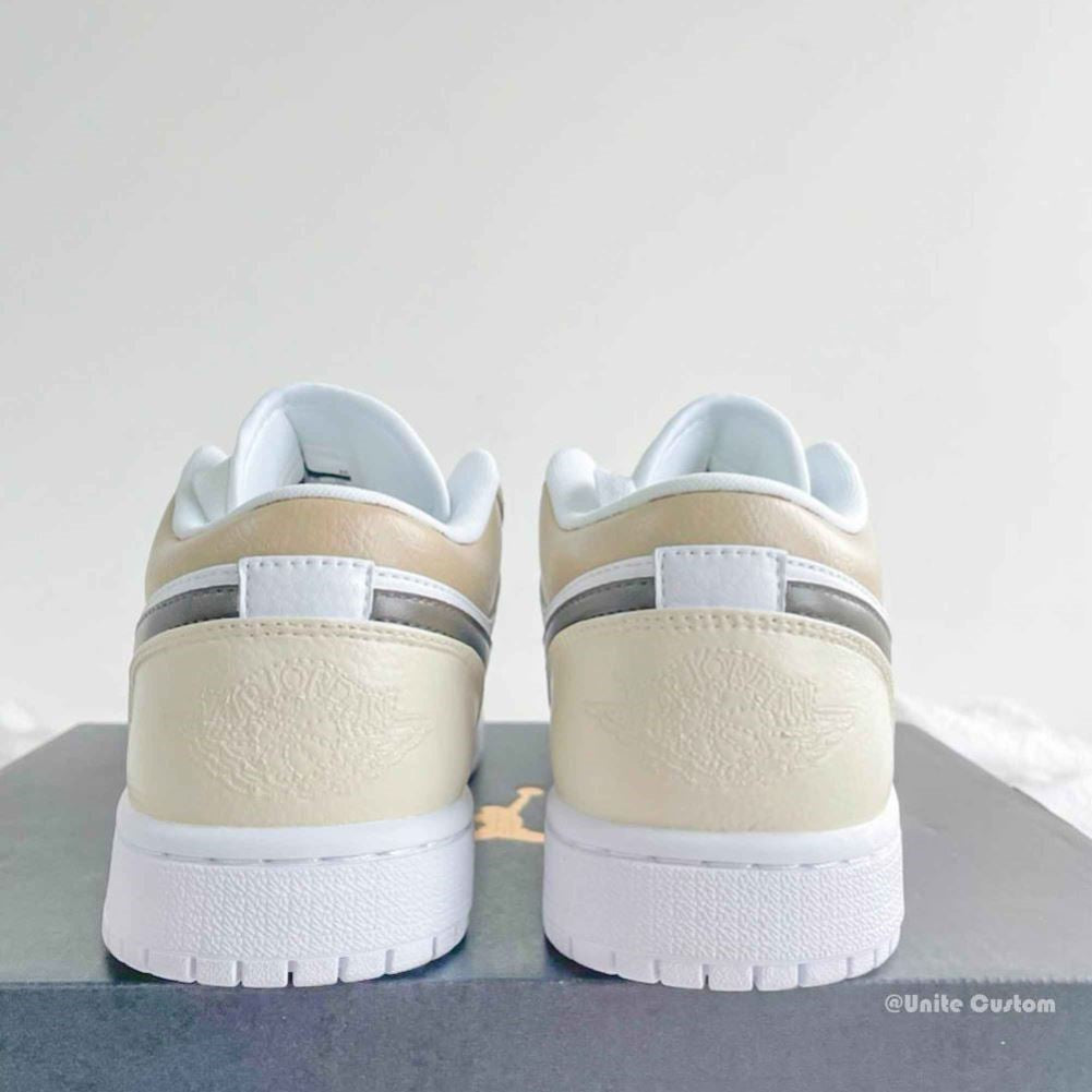 Beige Brown Custom Sneakers Air Jordan 1 Low