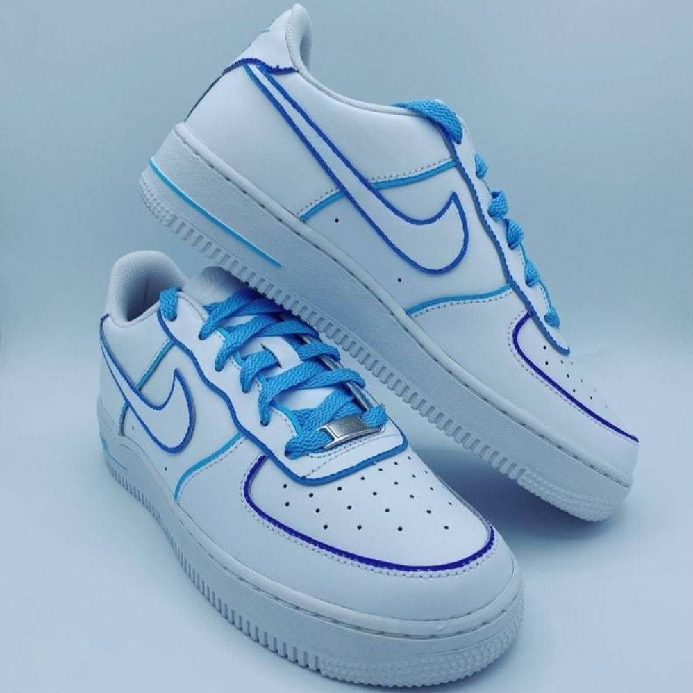 Blue Lines Custom Sneakers Air Force 1