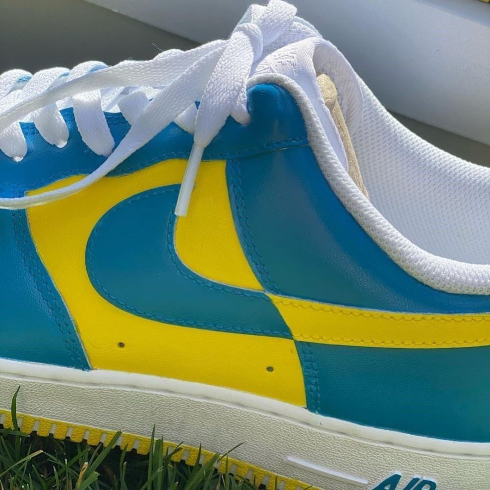 Blue Yellow Custom Sneakers Air Force 1