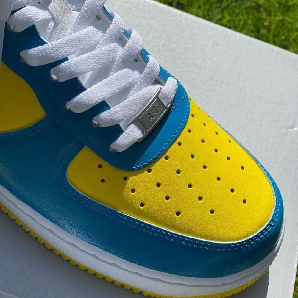 Blue Yellow Custom Sneakers Air Force 1