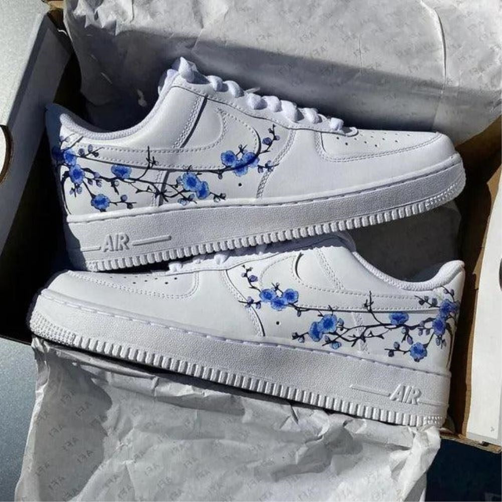 Blue Blossom Custom Sneakers Air Force 1