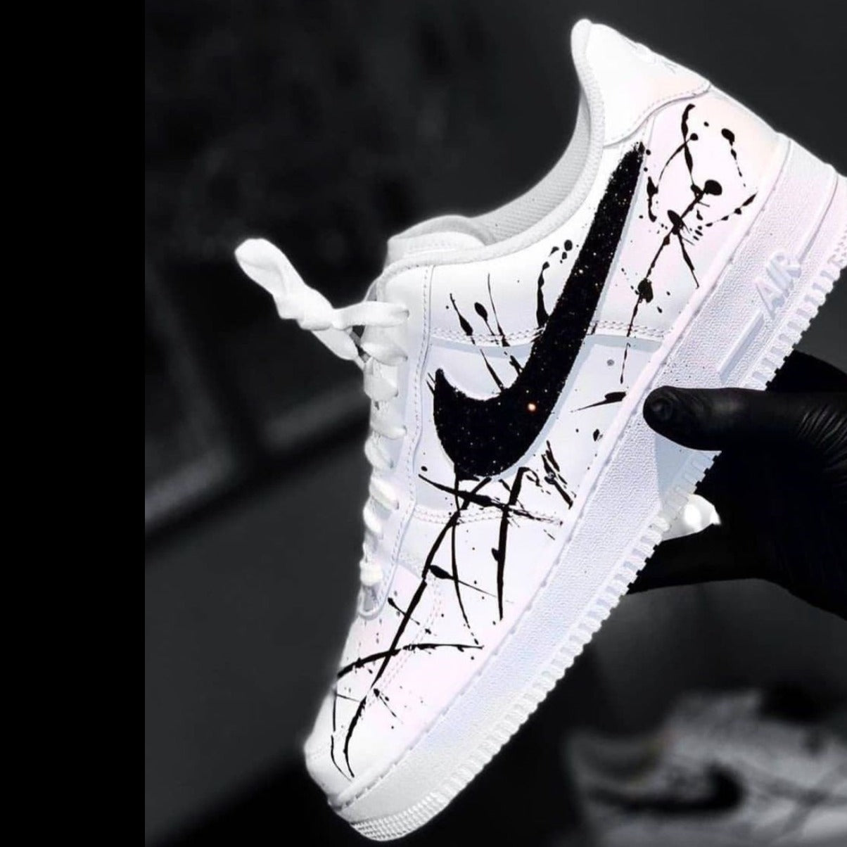 Black Splatter Custom Sneakers Air Force 1