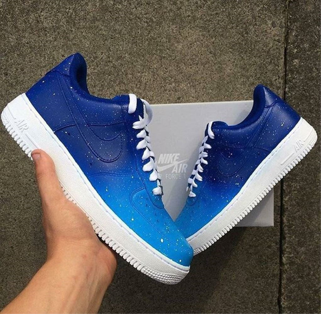 Blue Gradient Starry Custom Sneakers Air Force 1