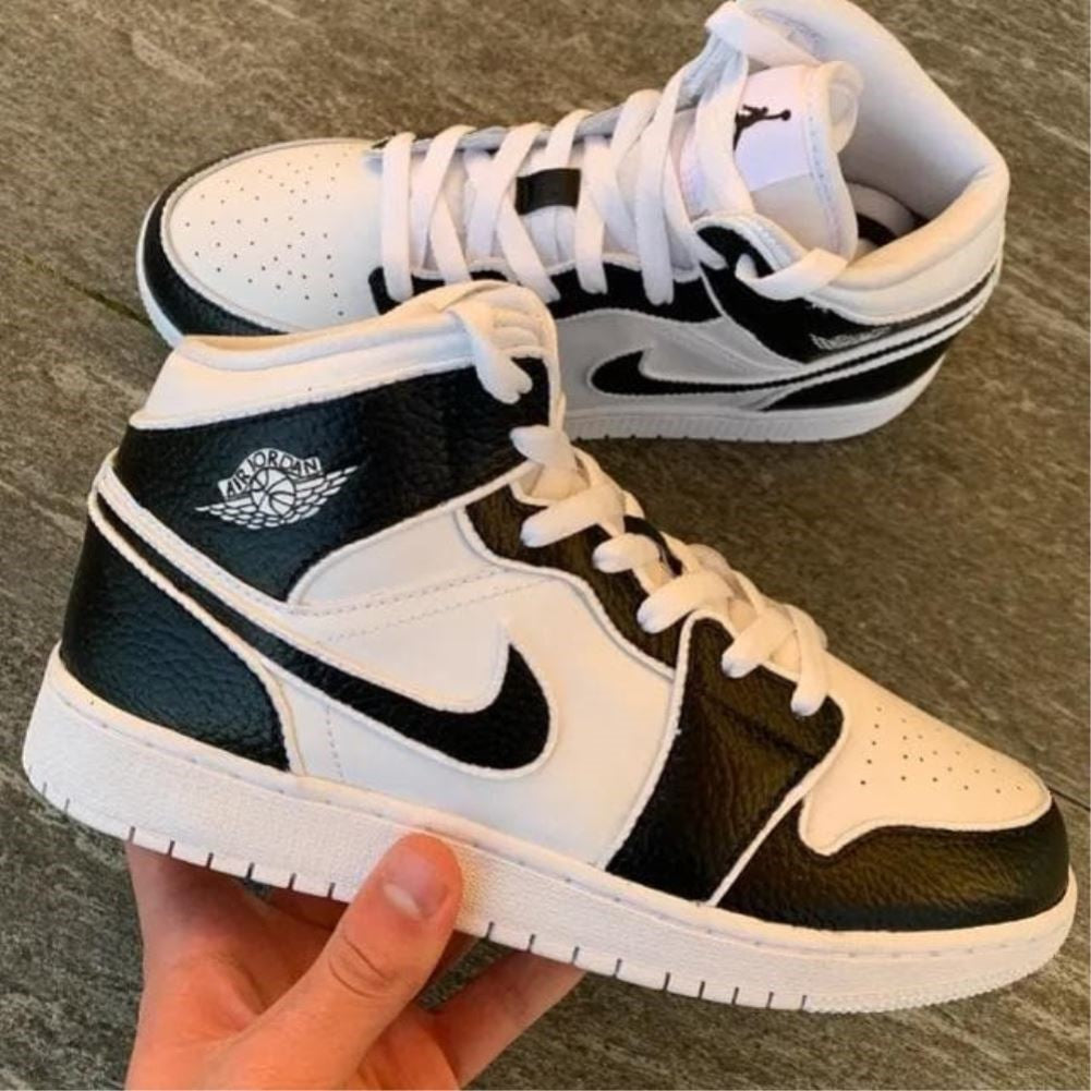 Black White Custom Sneakers Air Jordan 1