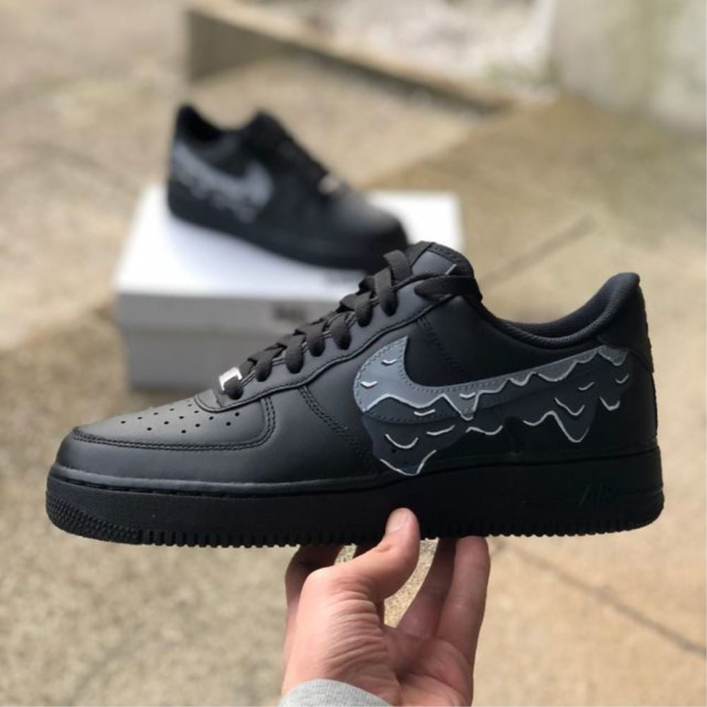 Grey Cartoon Drip Custom Sneakers Air Force 1