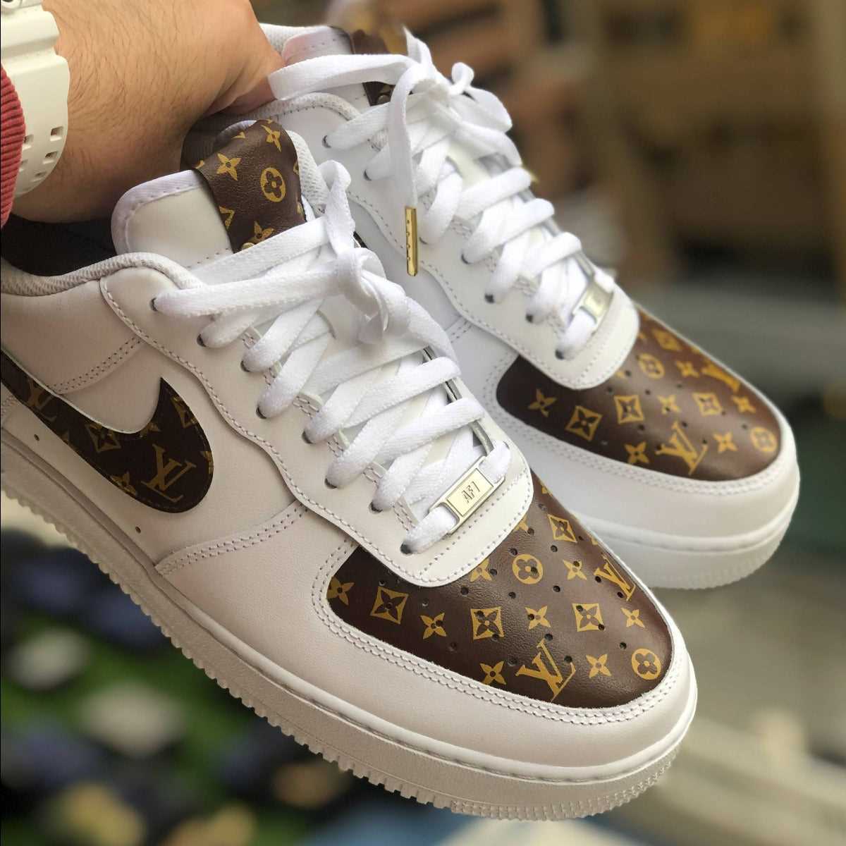 Brown LV Custom Sneakers Air Force 1