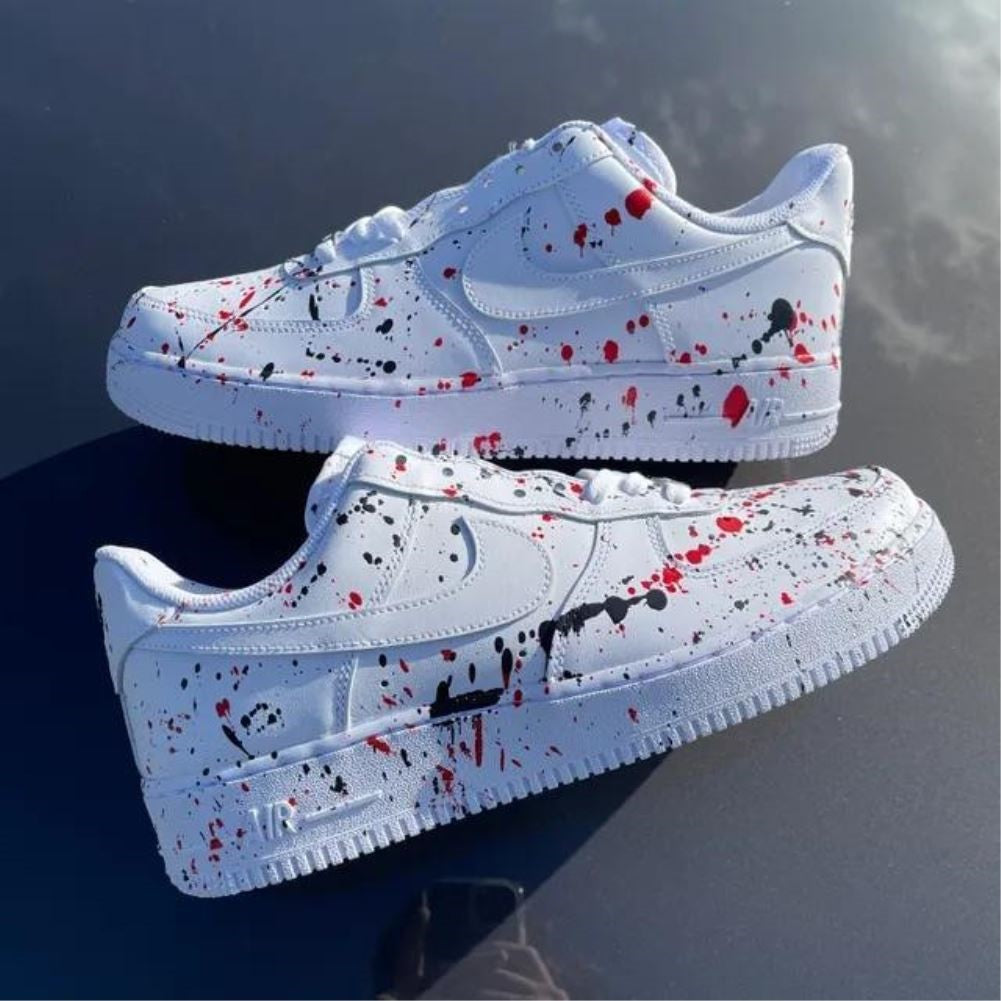 Red Black Splash Custom Sneakers Air Force 1