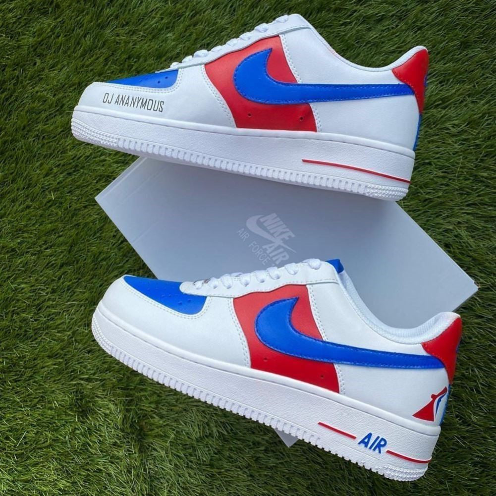 Blue Red Custom Sneakers Air Force 1