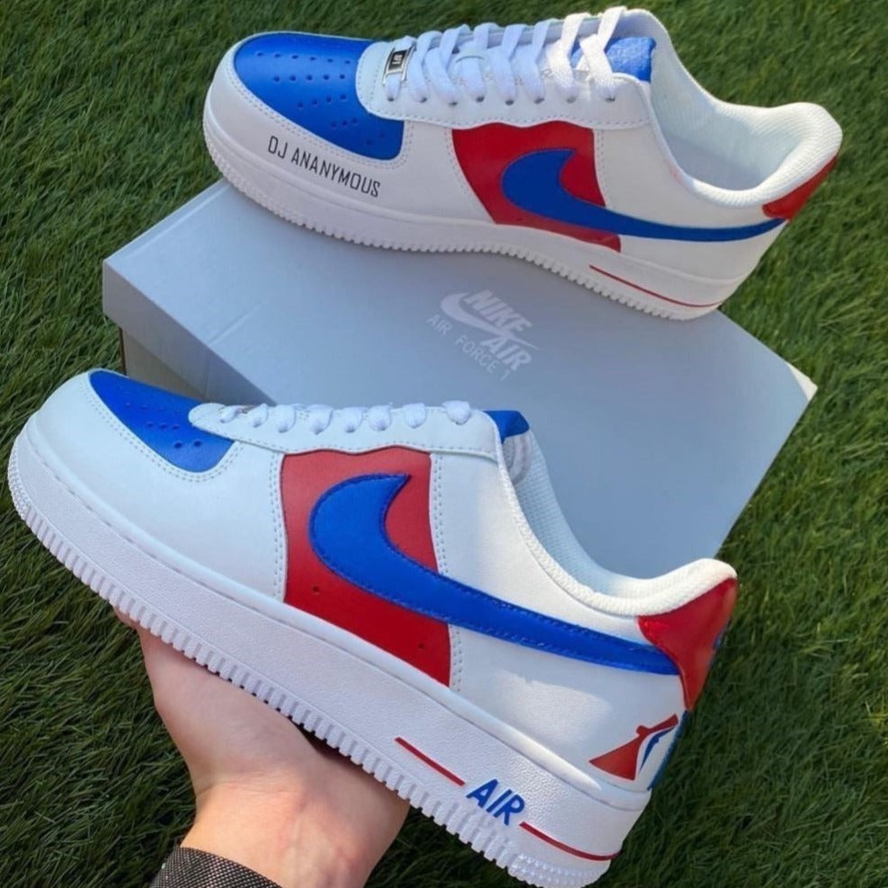 Blue Red Custom Sneakers Air Force 1