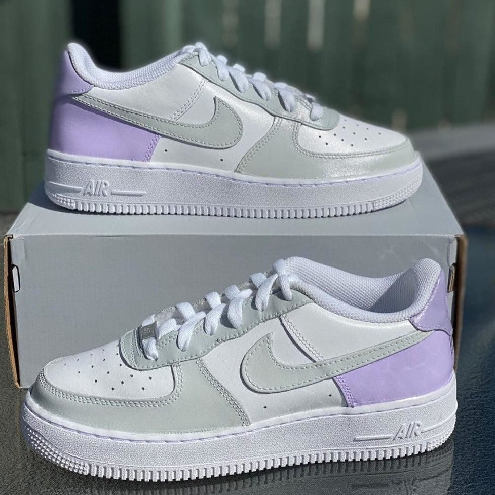 Purple Grey Smooth Custom Sneakers Air Force 1