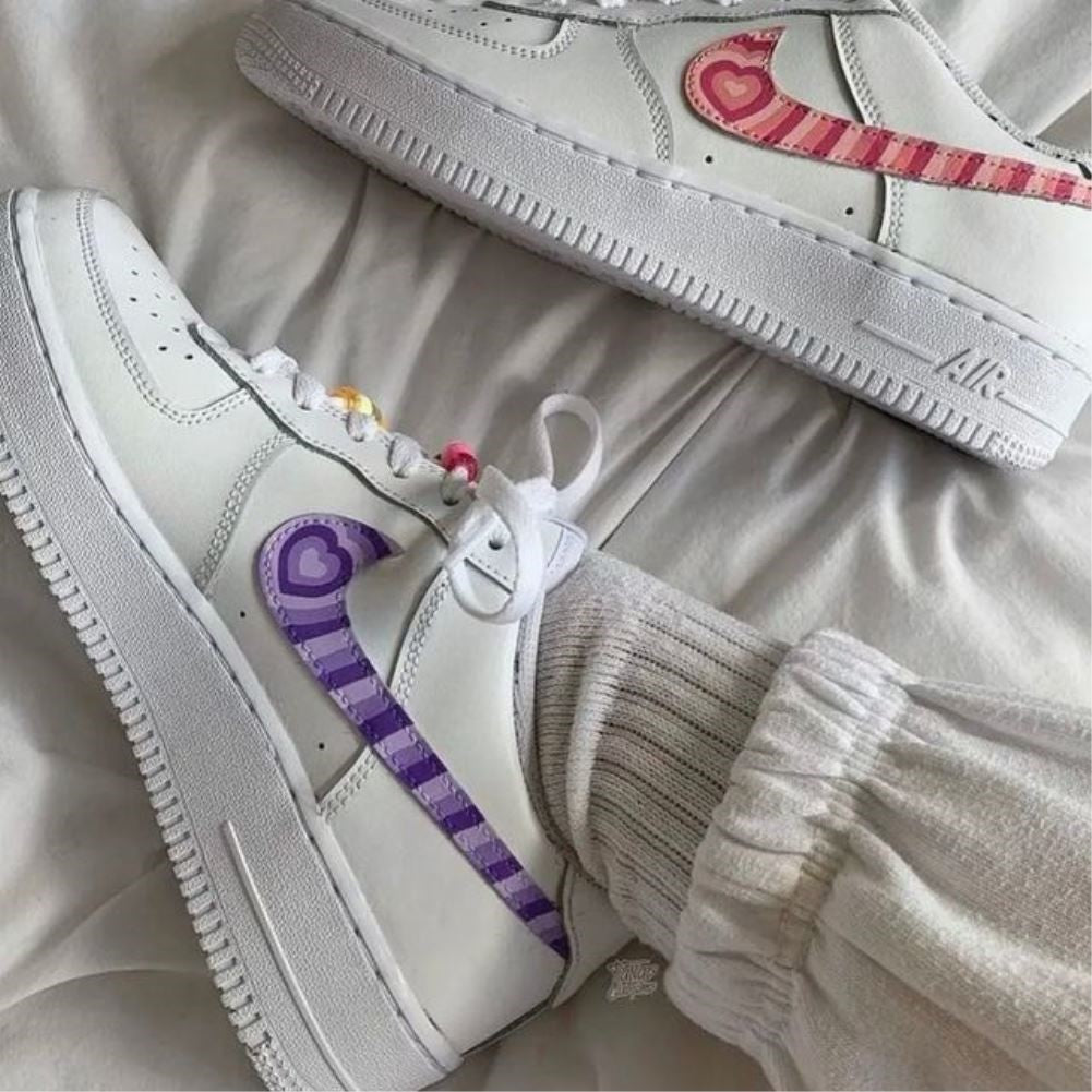 Purple Pink Heart Custom Sneakers Air Force 1