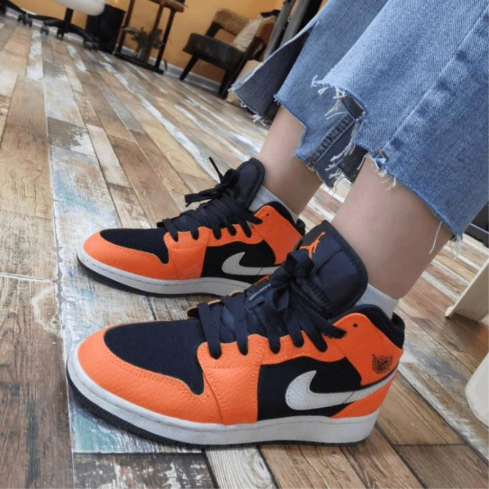 Orange Black Sneakers Custom Air Jordan 1