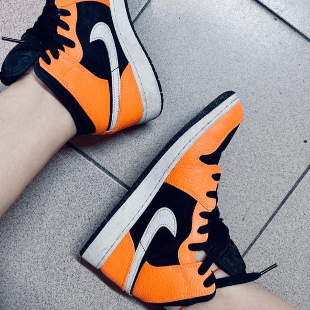 Orange Black Sneakers Custom Air Jordan 1