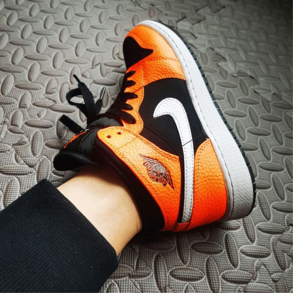 Orange Black Sneakers Custom Air Jordan 1