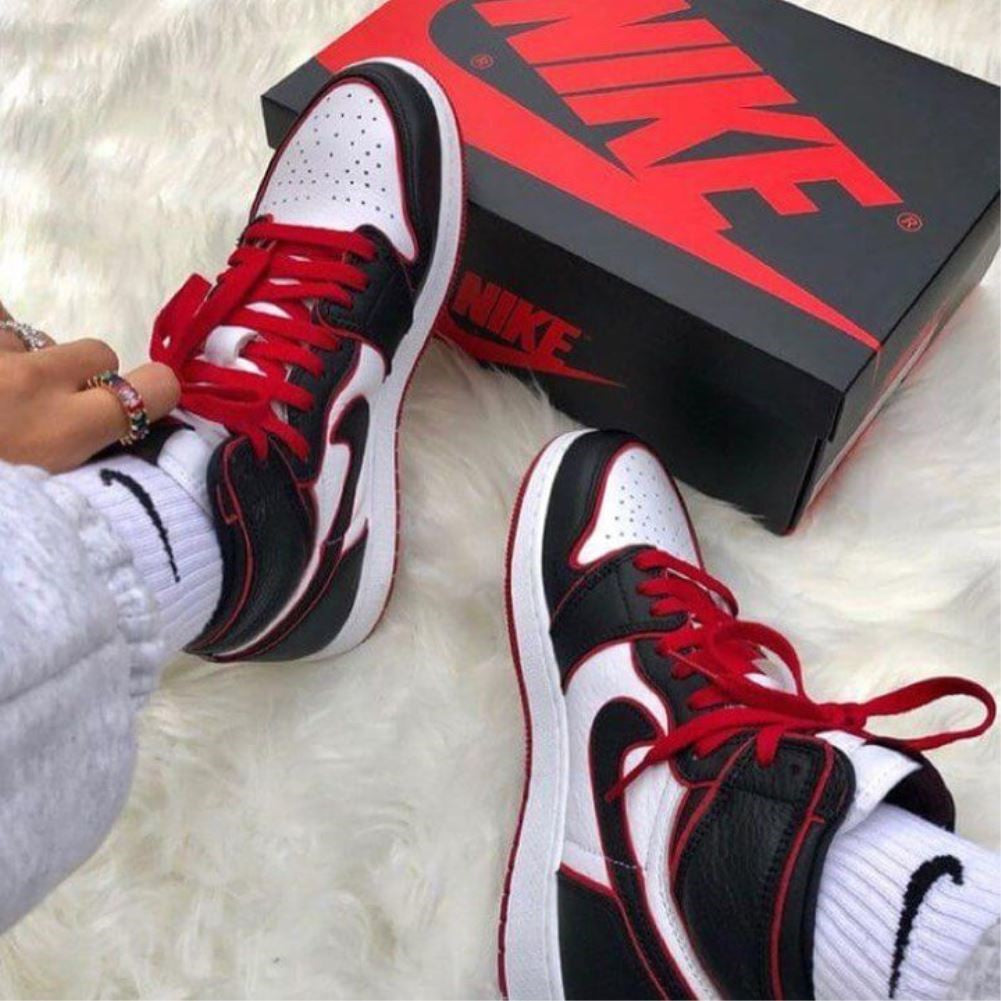 Red Line Sneakers Custom Air Jordan 1