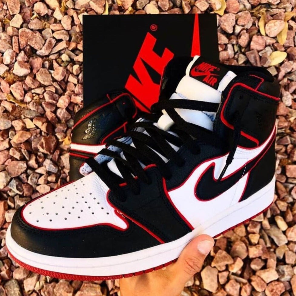 Red Line Sneakers Custom Air Jordan 1