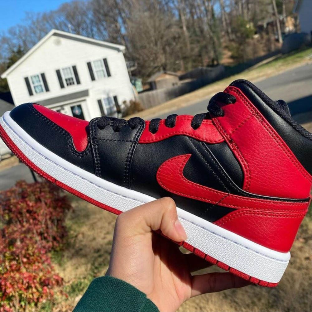 Black Red Banned Sneakers Custom Air Jordan 1