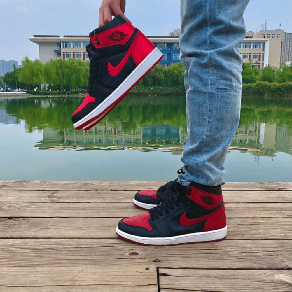 Black Red Banned Sneakers Custom Air Jordan 1