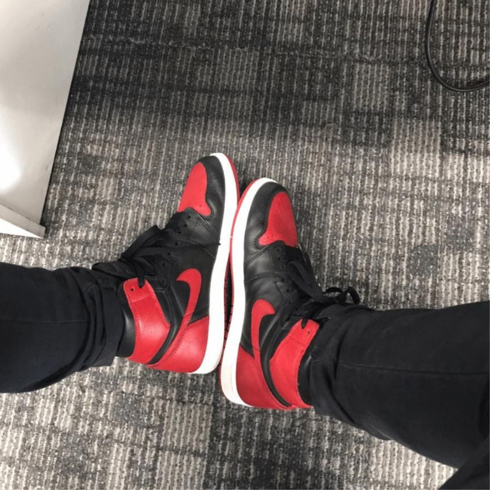 Black Red Banned Sneakers Custom Air Jordan 1