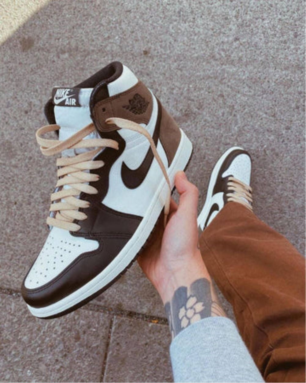 Mocha Brown Sneakers Custom Air Jordan 1