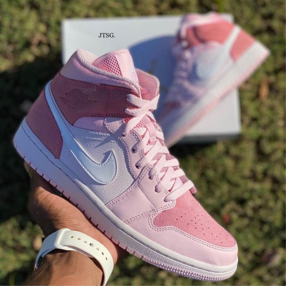 Digital Pink Sneakers Custom Air Jordan 1