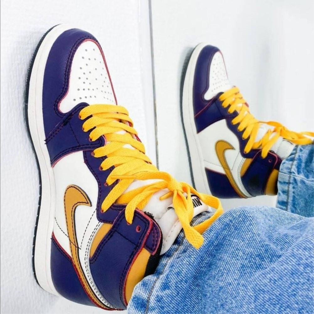 Purple Yellow Sneakers Custom Air Jordan 1