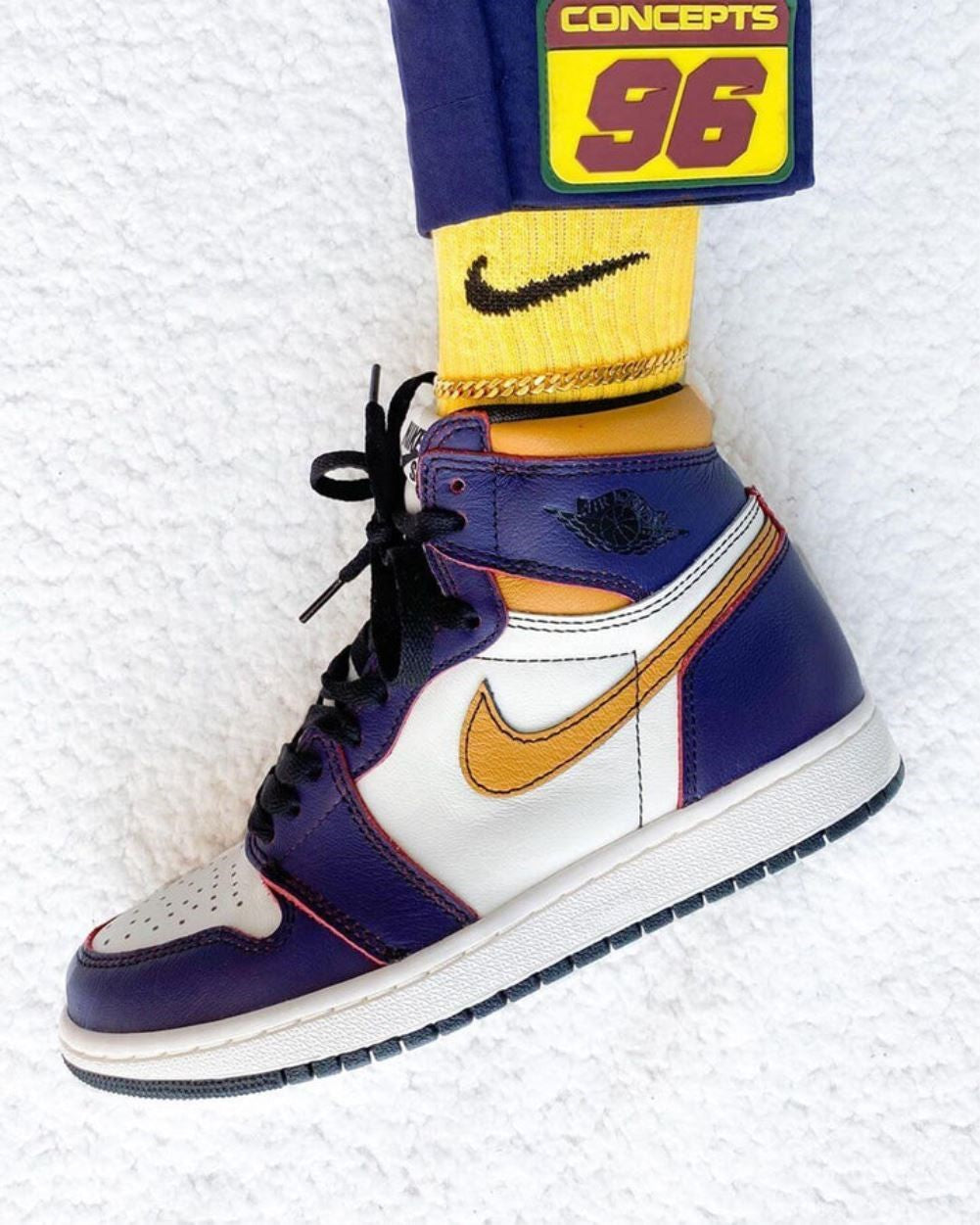 Purple Yellow Sneakers Custom Air Jordan 1