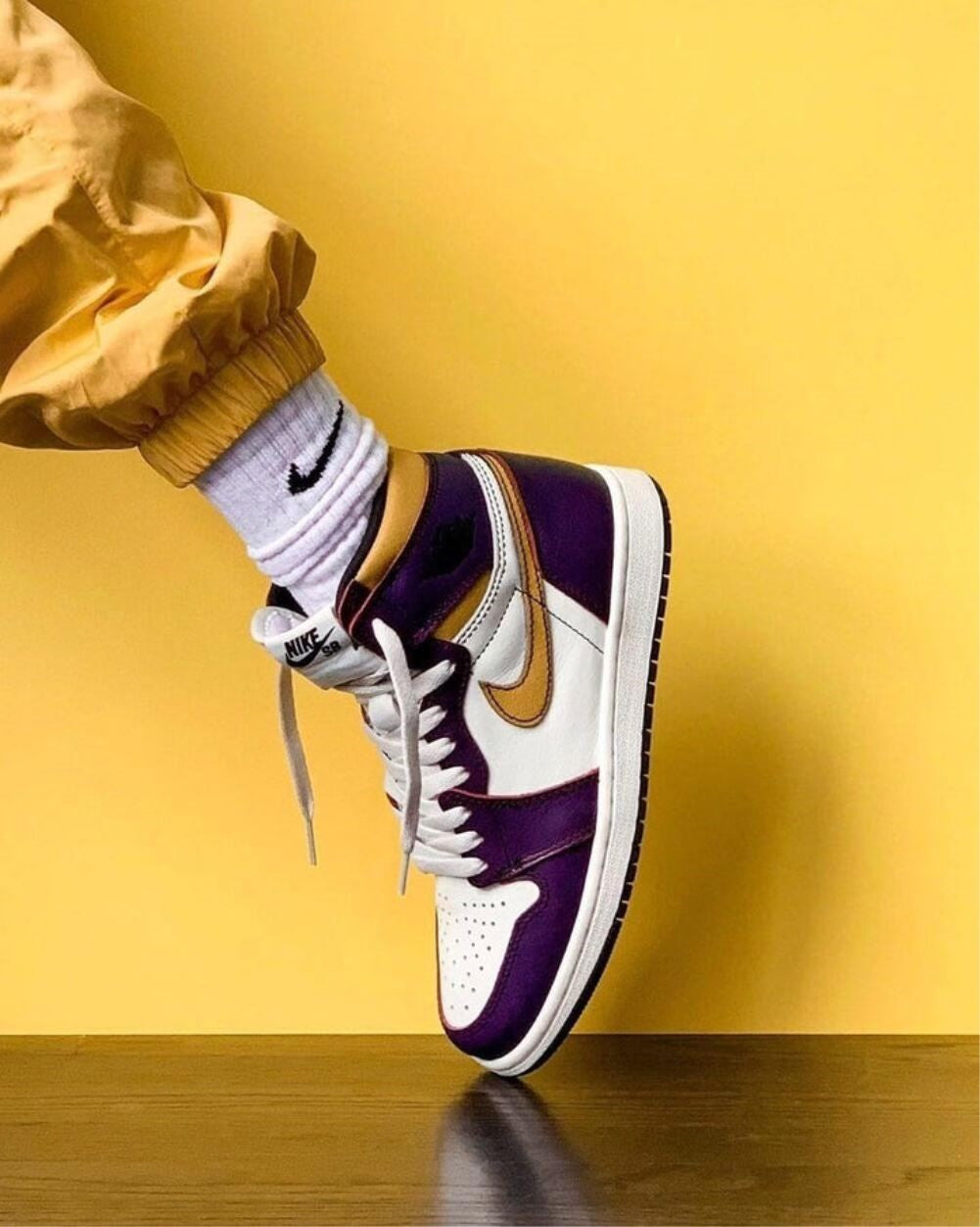 Purple Yellow Sneakers Custom Air Jordan 1