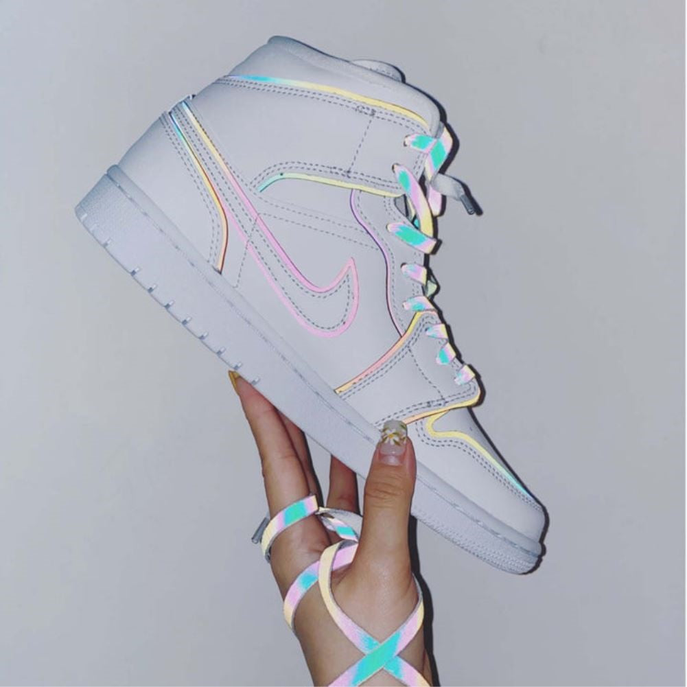 Iridescent Reflective Sneakers Custom Air Jordan 1