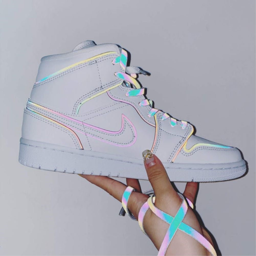 Iridescent Reflective Sneakers Custom Air Jordan 1