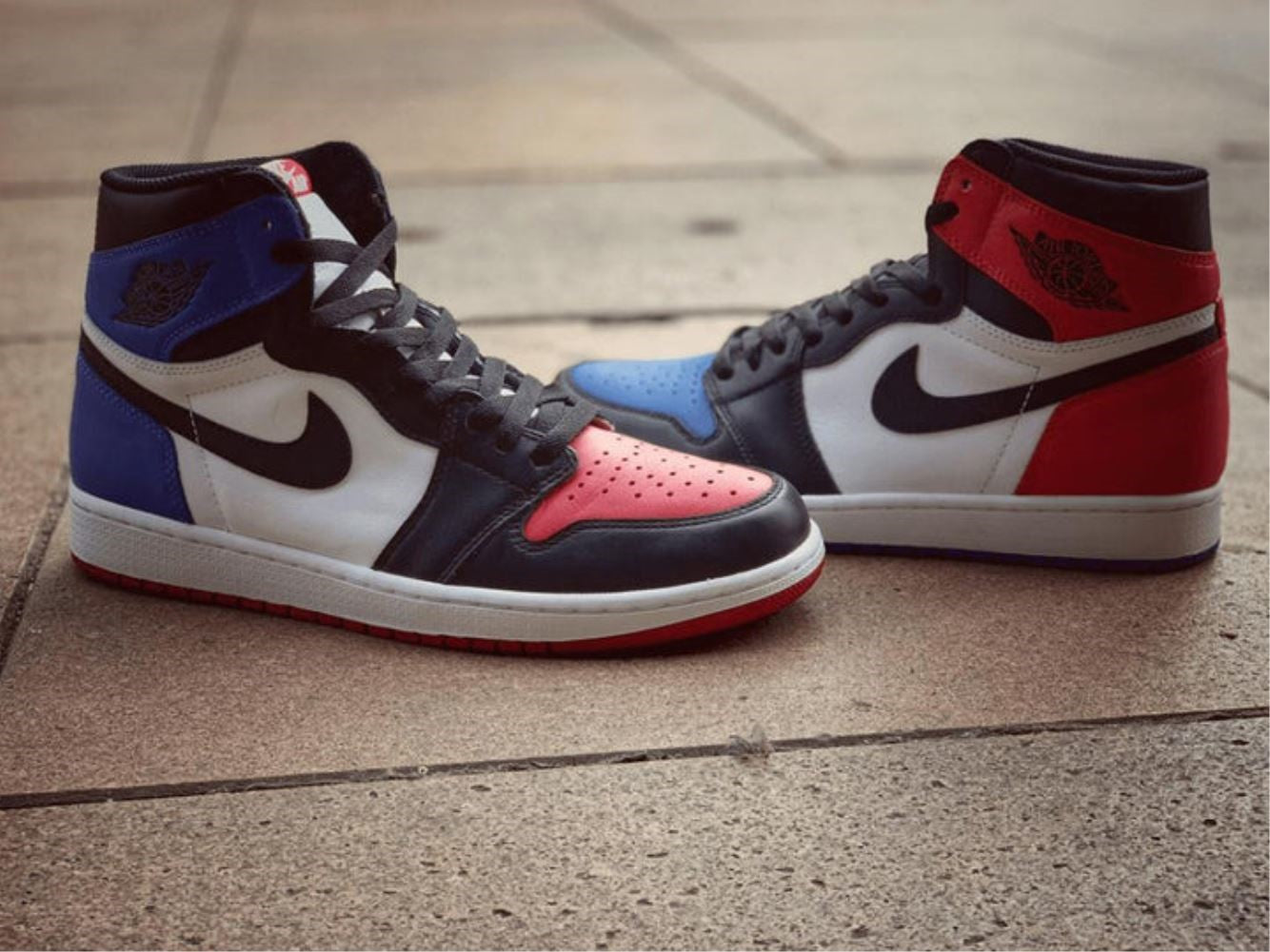 Blue Red Sneakers Custom Air Jordan 1