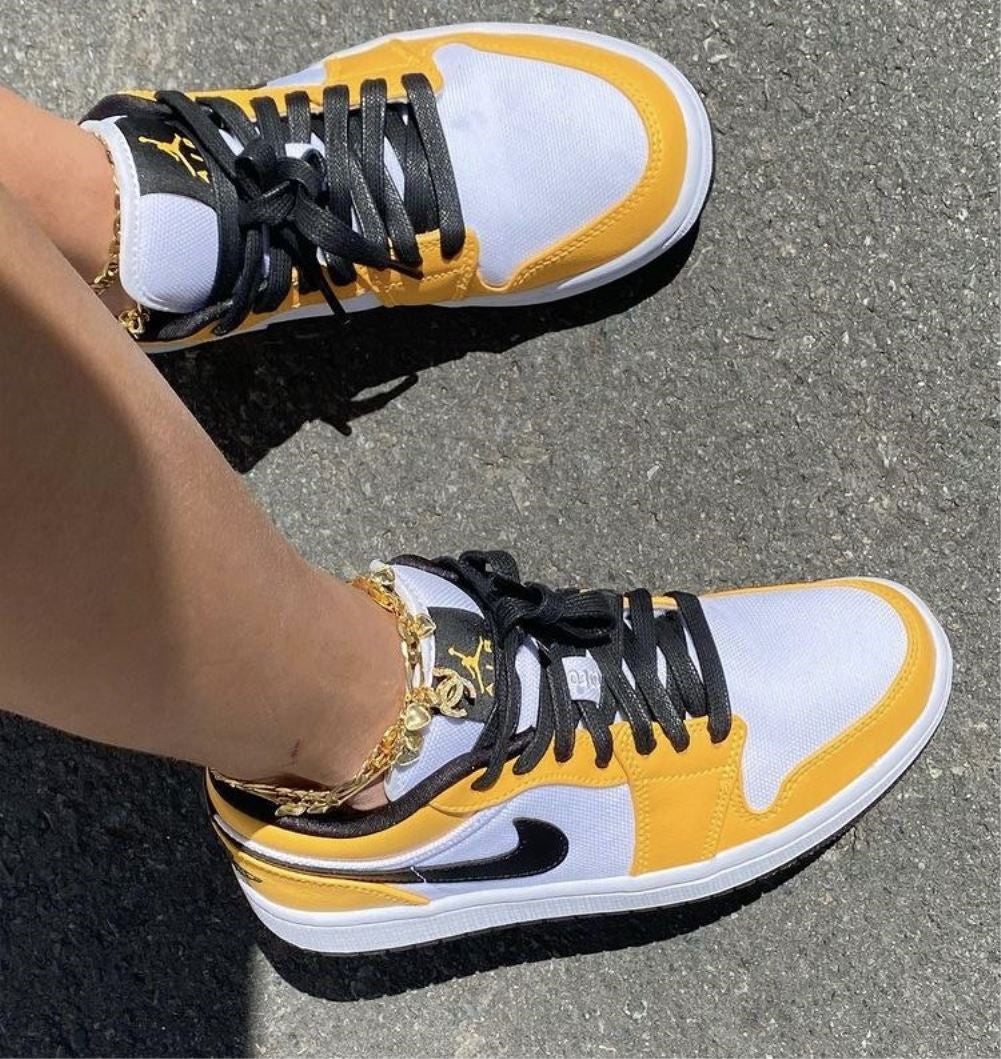 Yellow Black Custom Air Jordan 1 Low