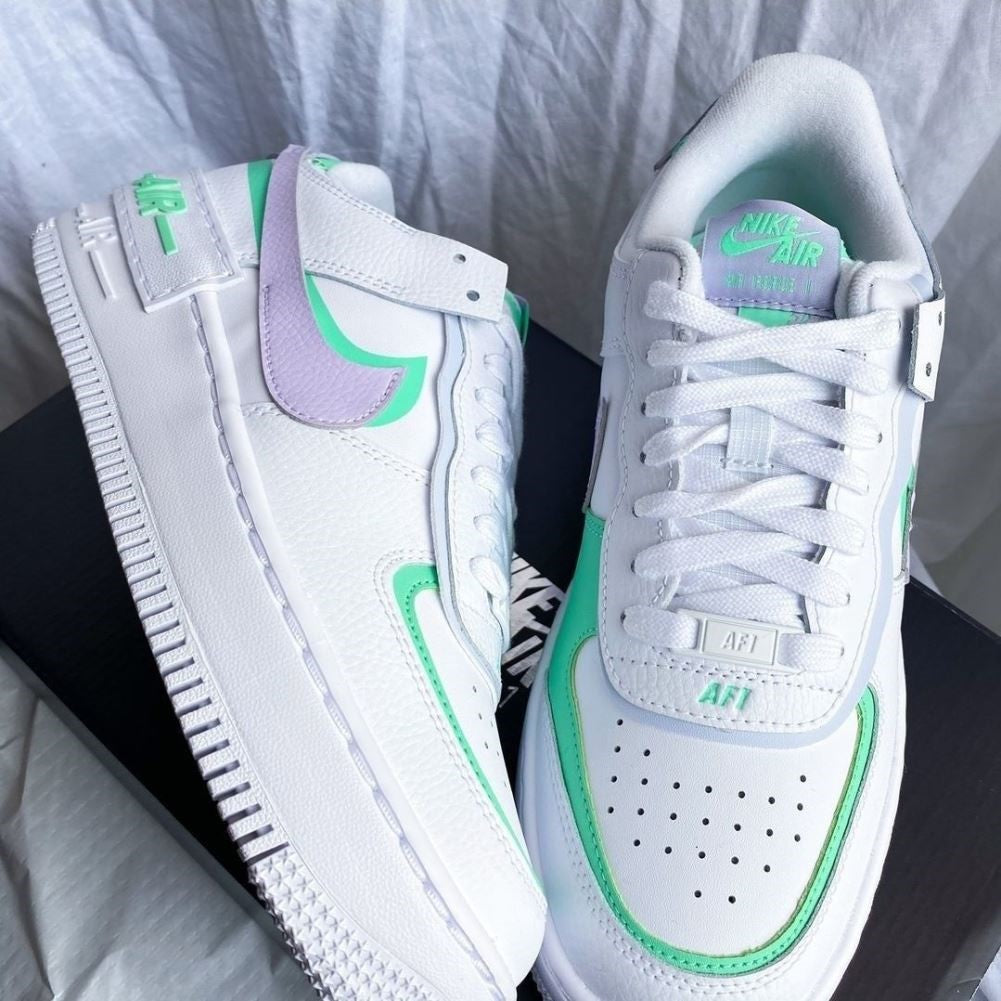 Grey Green Shadow Sneakers Custom Air Force 1