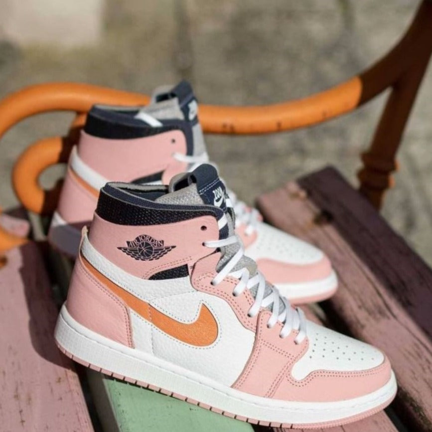 Pink Orange Custom Sneakers Air Jordan 1 High