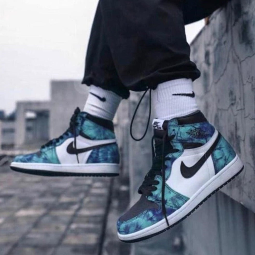 Colorful Blue Custom Sneakers Air Jordan 1