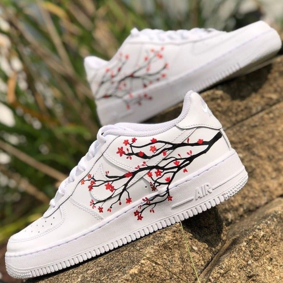 Red Flower Custom Sneakers Air Force 1