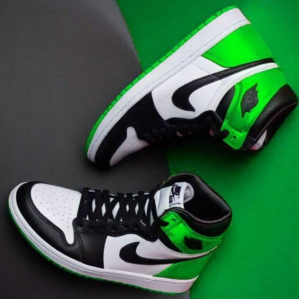 Neon Green Custom Sneakers Air Jordan 1