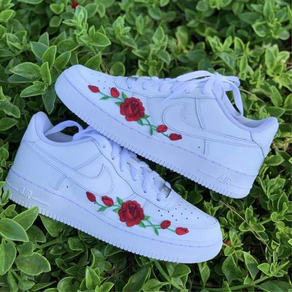 Red Rose Custom Sneakers Air Force 1