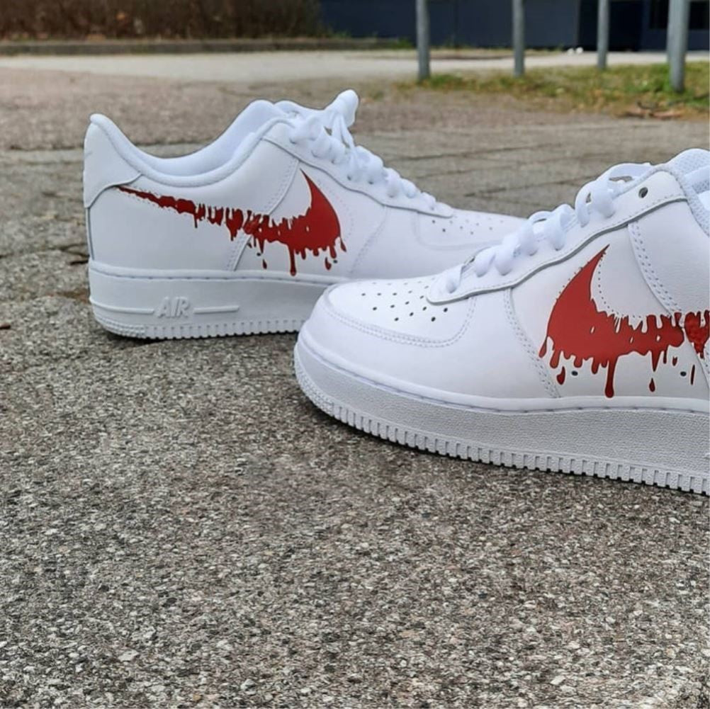 Red Dripping Custom Sneakers Air Force 1