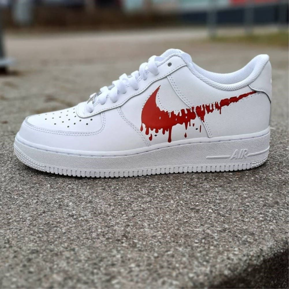 Red Dripping Custom Sneakers Air Force 1