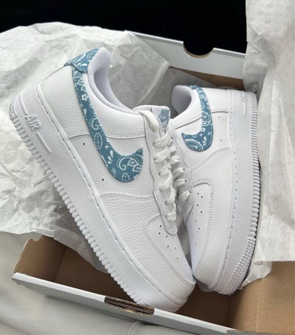 Blue Bandana Sneakers Custom Air Force 1