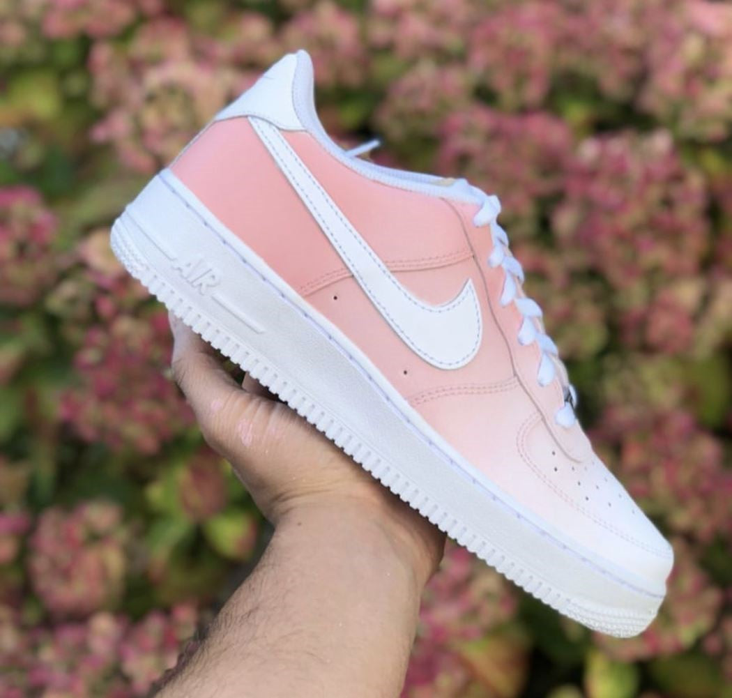 Pink White Custom Sneakers Air Force 1