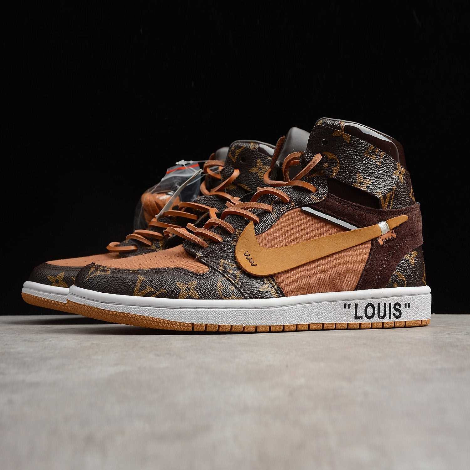 OFF-LOUIS LV Custom Sneakers Air Jordan 1